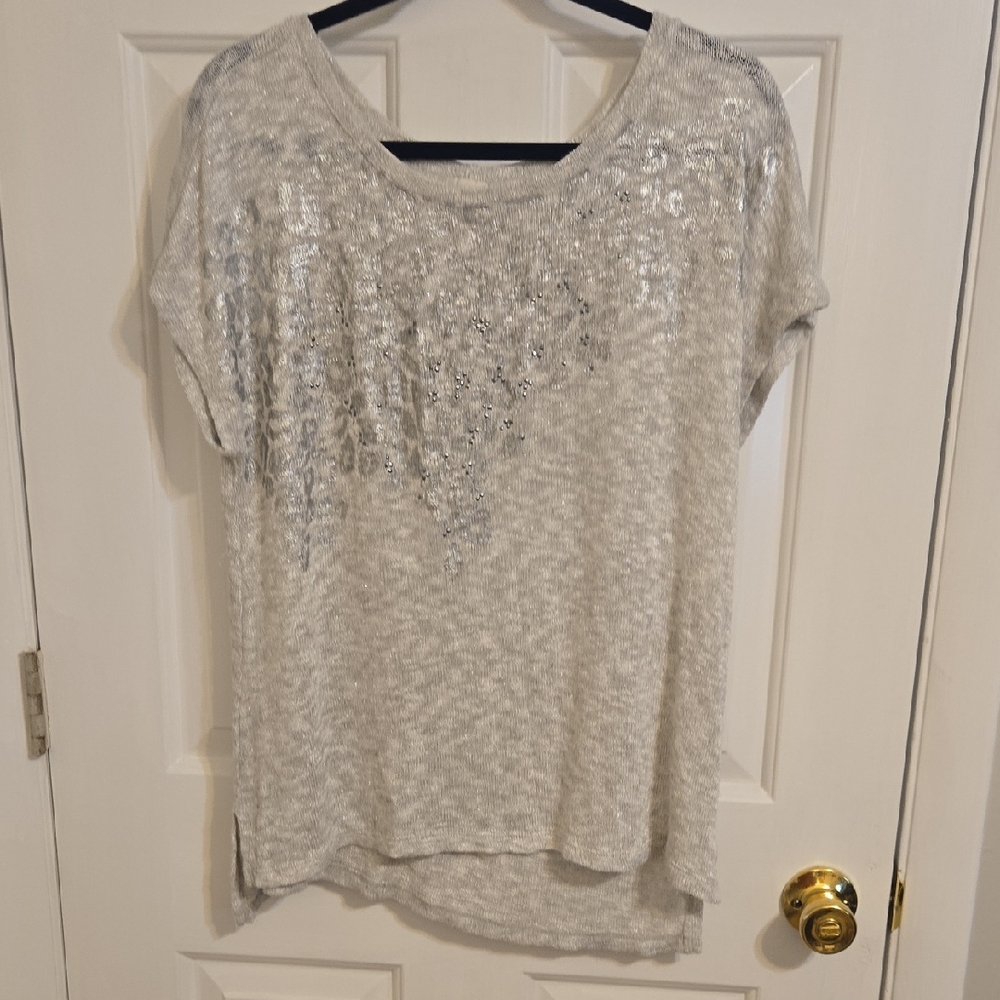 Chico's Silver Shimmer Blouse